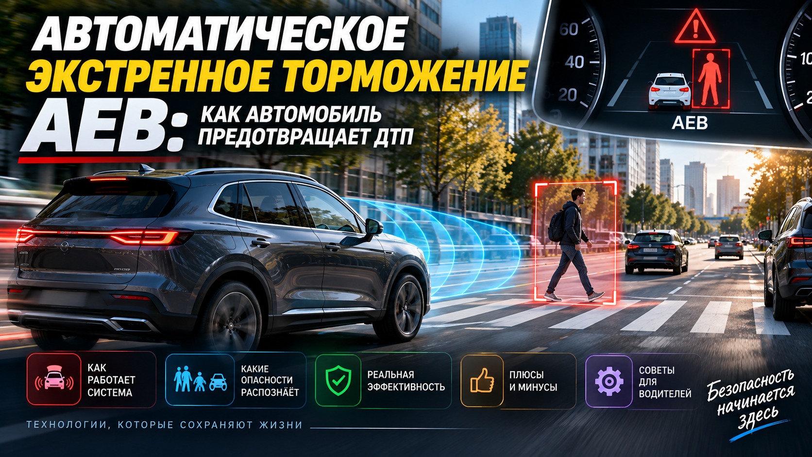 Автоматическое экстренное торможение AEB: как автомобиль предотвращает ДТП