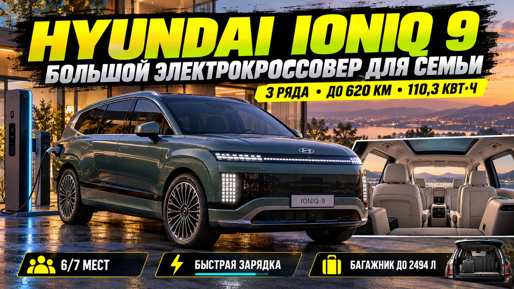 Hyundai IONIQ 9: большой электрический кроссовер для семьи — подробный обзор