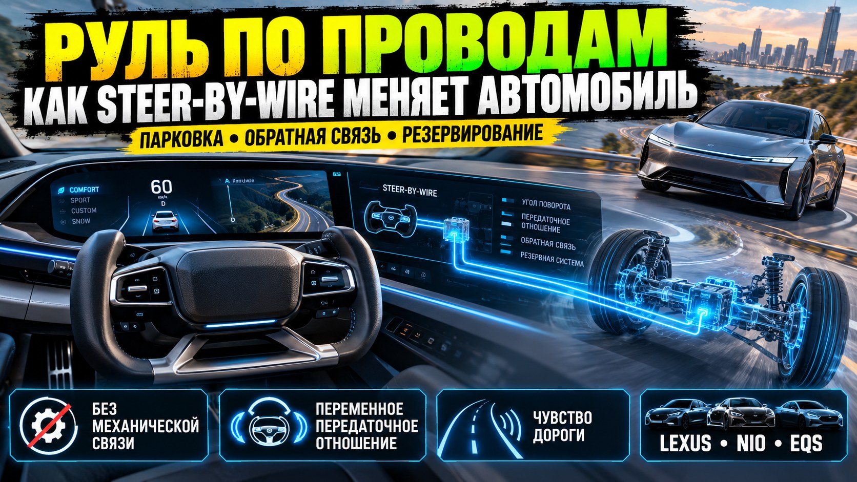 Руль по проводам: как steer-by-wire меняет автомобиль и что получает водитель