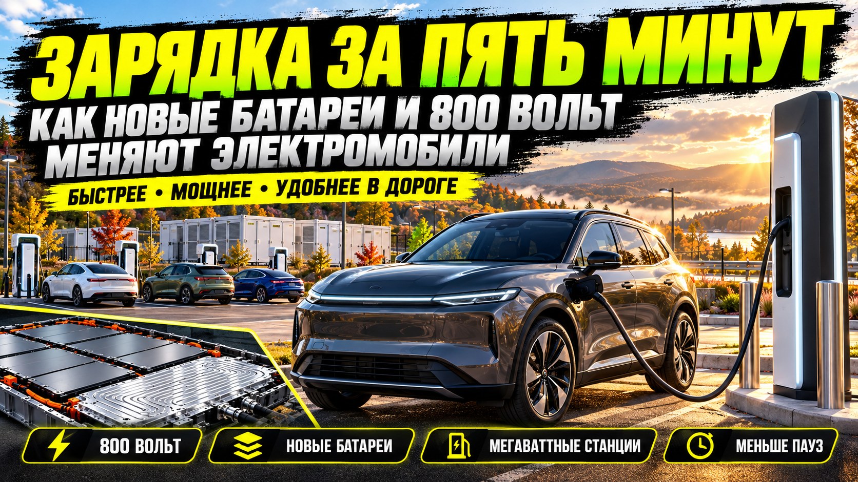 Зарядка за пять минут: как новые батареи и 800 вольт меняют электромобили
