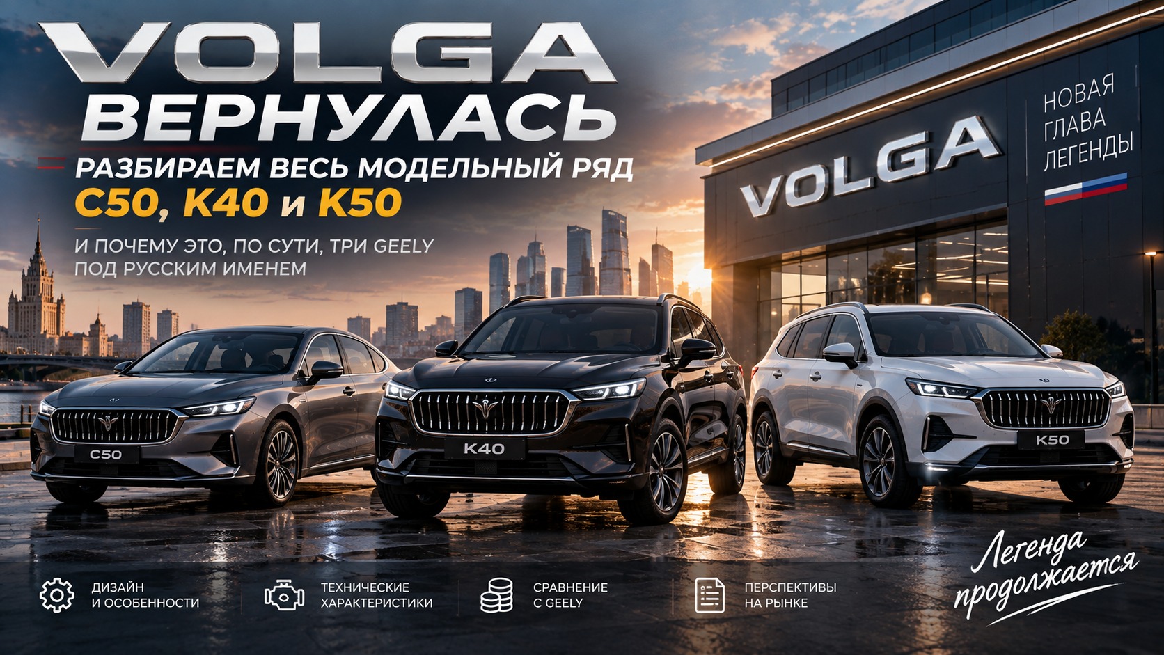 Volga вернулась: разбираем весь модельный ряд C50, K40 и K50 — и почему это, по сути, три Geely под русским именем