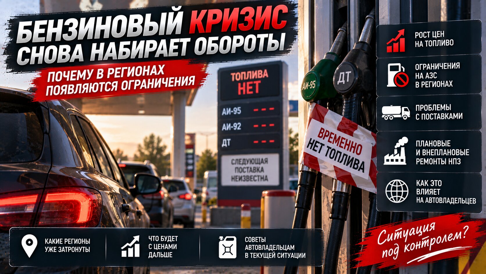 Дефицит бензина в регионах снова обострился