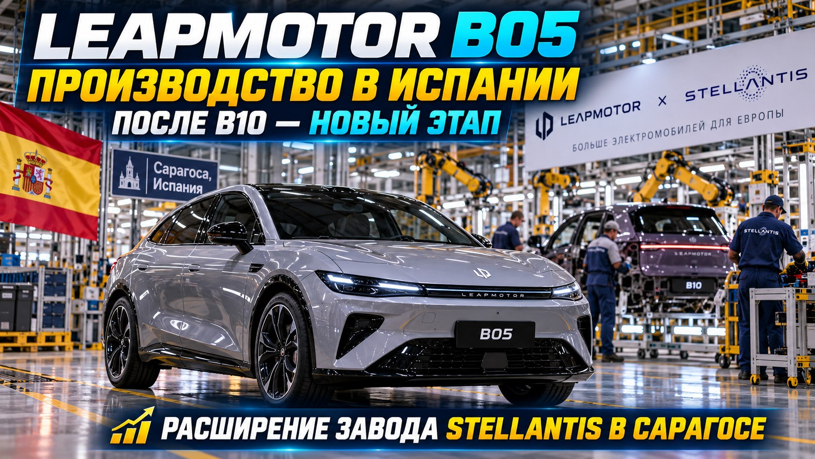 Leapmotor расширяет производство в Испании: вслед за B10 на завод Stellantis придёт B05