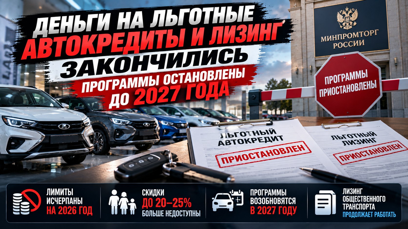 Деньги на льготные автокредиты и лизинг закончились: программы остановлены до 2027 года