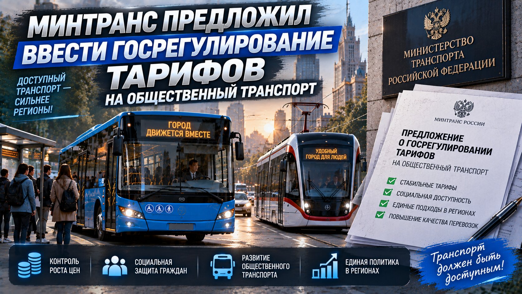 Минтранс предложил ввести госрегулирование тарифов на общественный транспорт