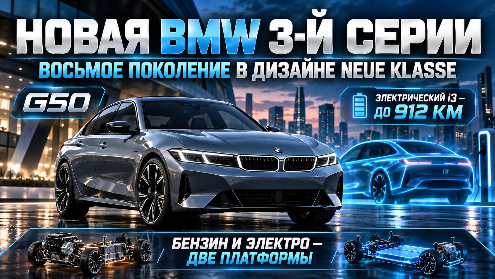 Новая BMW 3-й серии: восьмое поколение показали в дизайне Neue Klasse