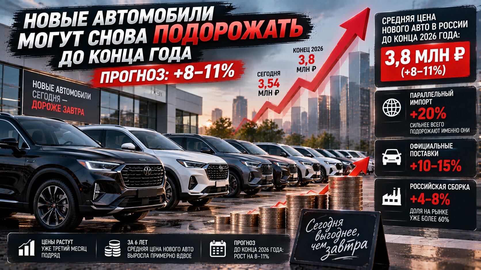 Новые автомобили могут снова подорожать до конца года