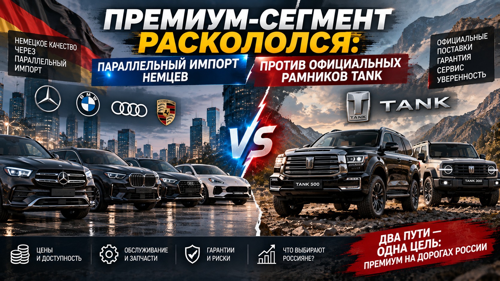 Премиум-сегмент раскололся: параллельный импорт немцев против официальных рамников TANK