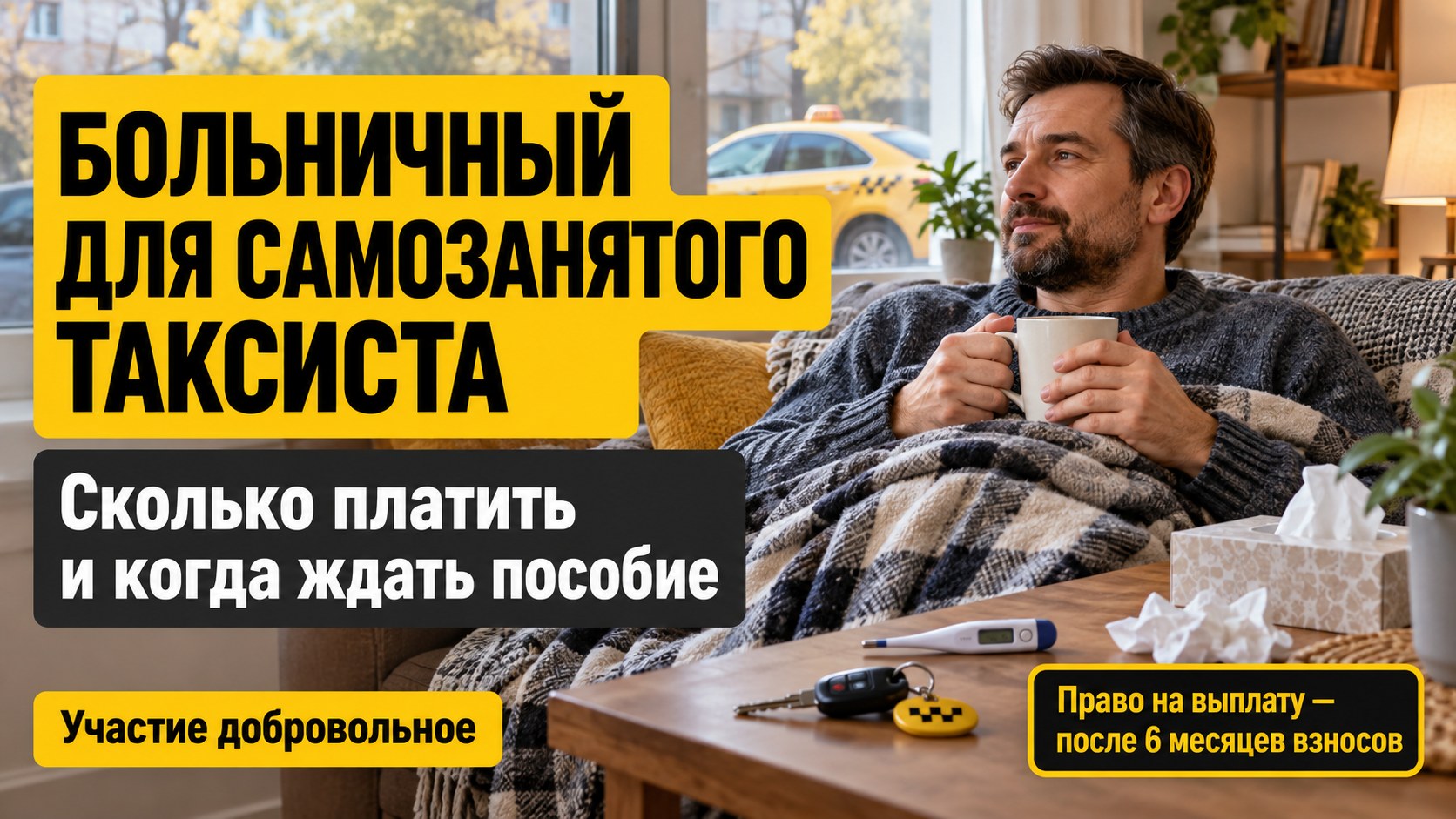 Больничный для самозанятого таксиста: сколько платить и когда появится право на пособие