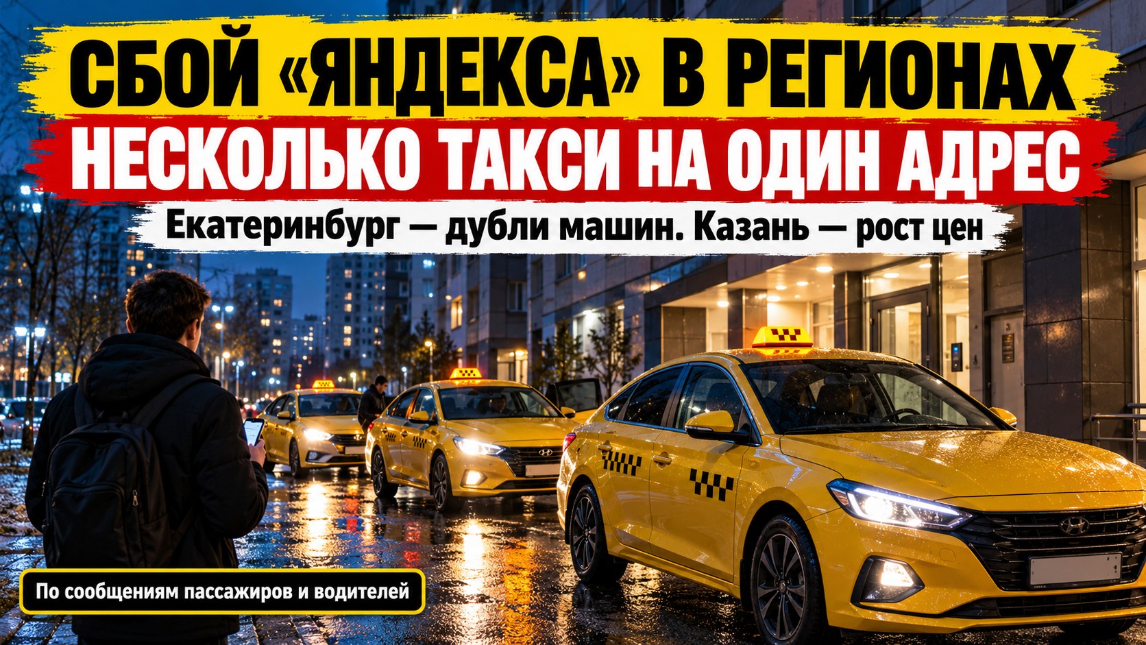 Сбой «Яндекса» в регионах: в Екатеринбурге к одному адресу едут по несколько такси, в Казани выросли цены