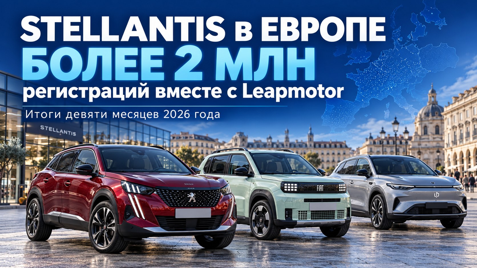 Stellantis превысил 2 млн регистраций в Европе за девять месяцев — вместе с Leapmotor