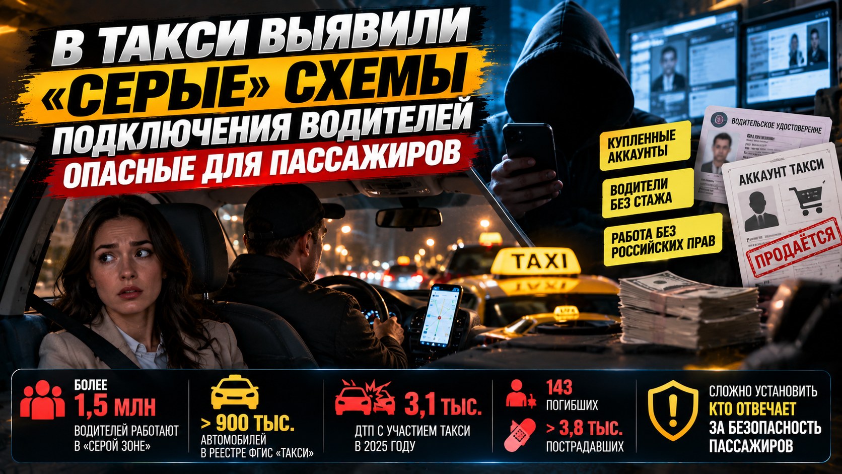 В такси выявили «серые» схемы подключения водителей, опасные для пассажиров