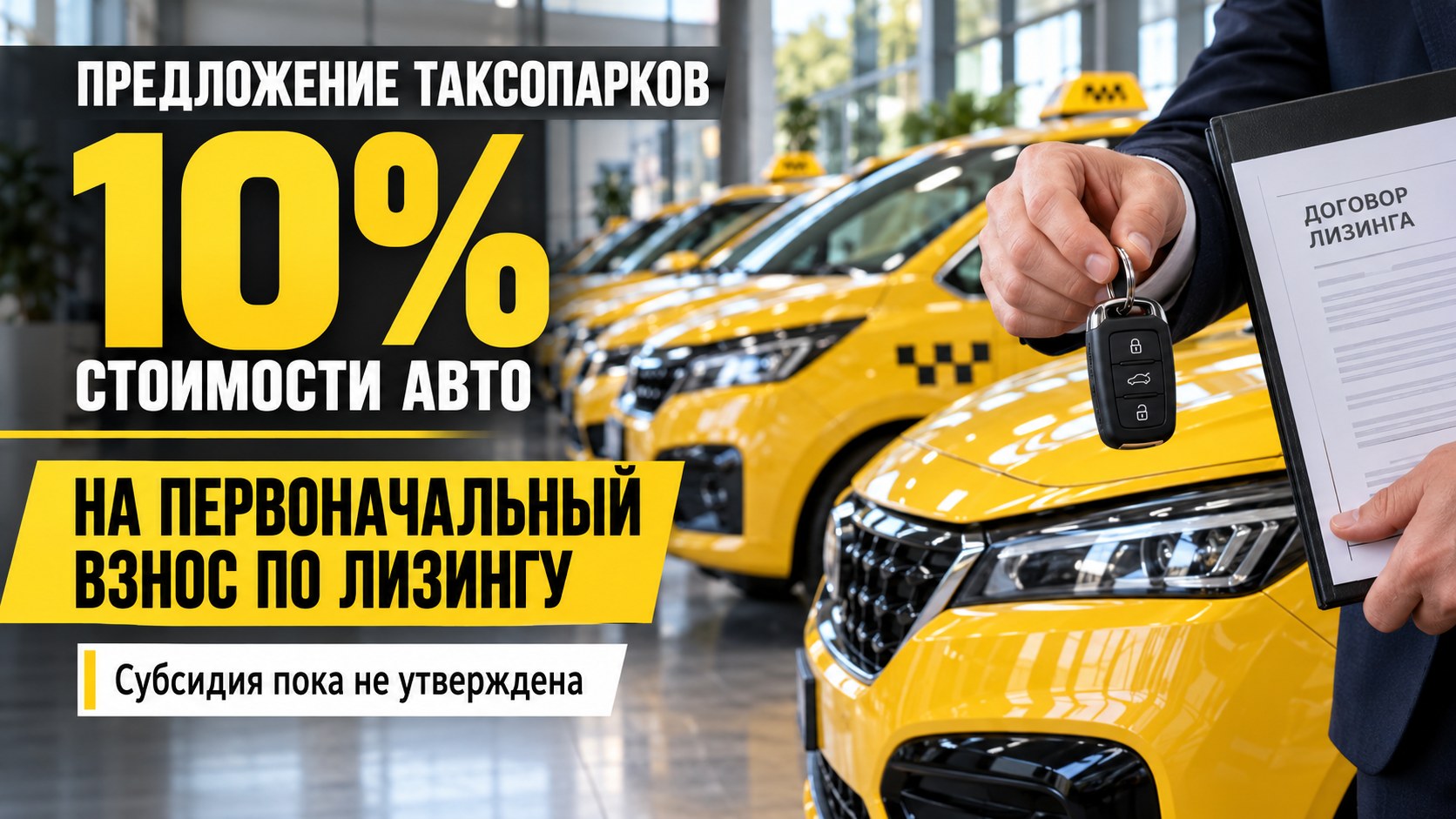 Таксопарки предложили компенсировать 10% стоимости машины при покупке в лизинг