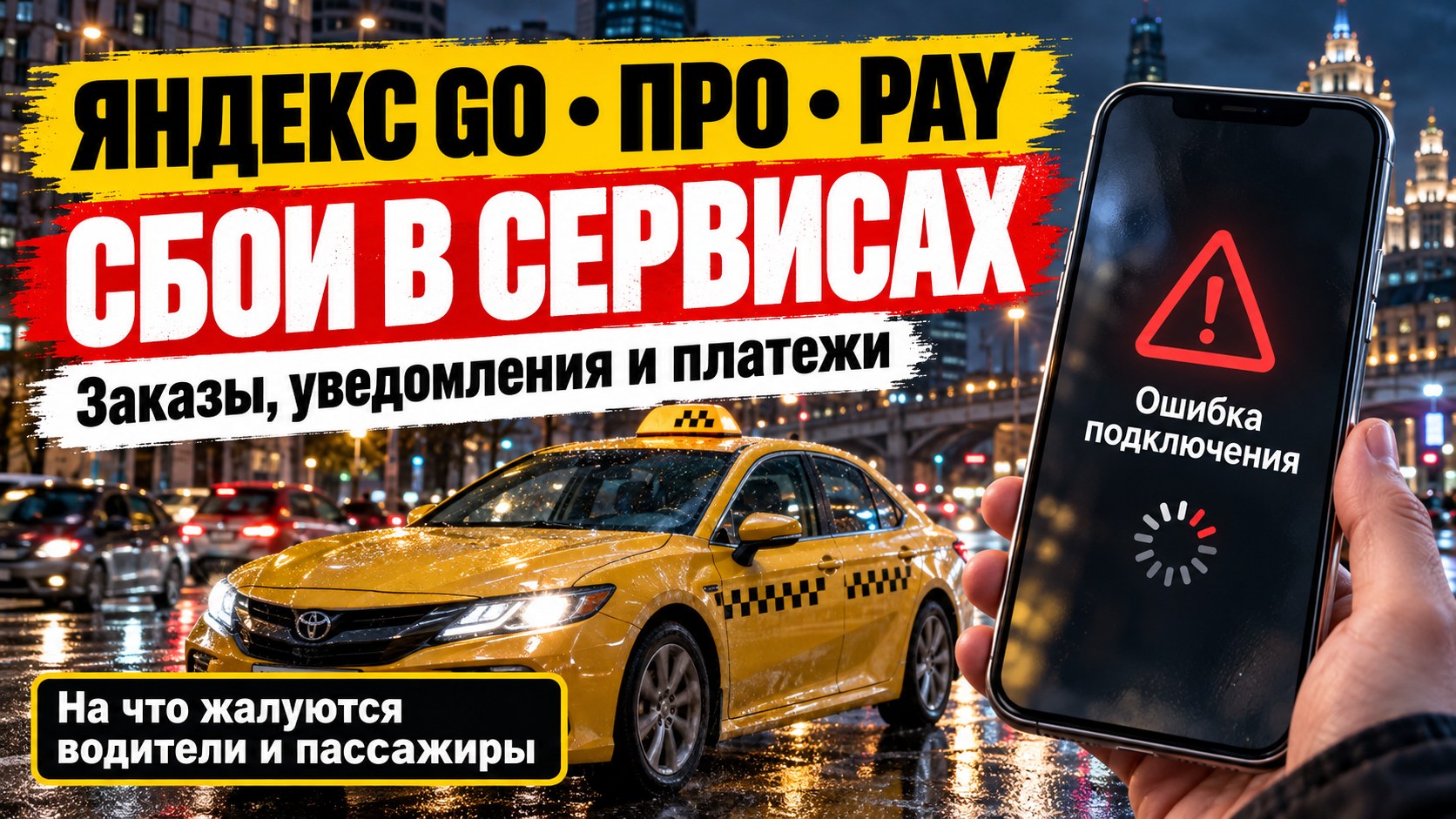 Сбои в «Яндекс Go», «Про» и Pay: что происходит с заказами, уведомлениями и деньгами