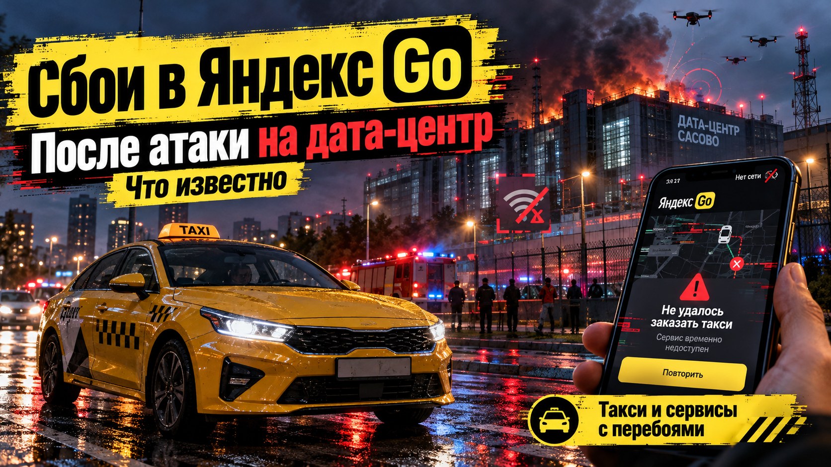 Сообщения о сбоях в «Яндекс Go» после атаки на дата-центр: что известно